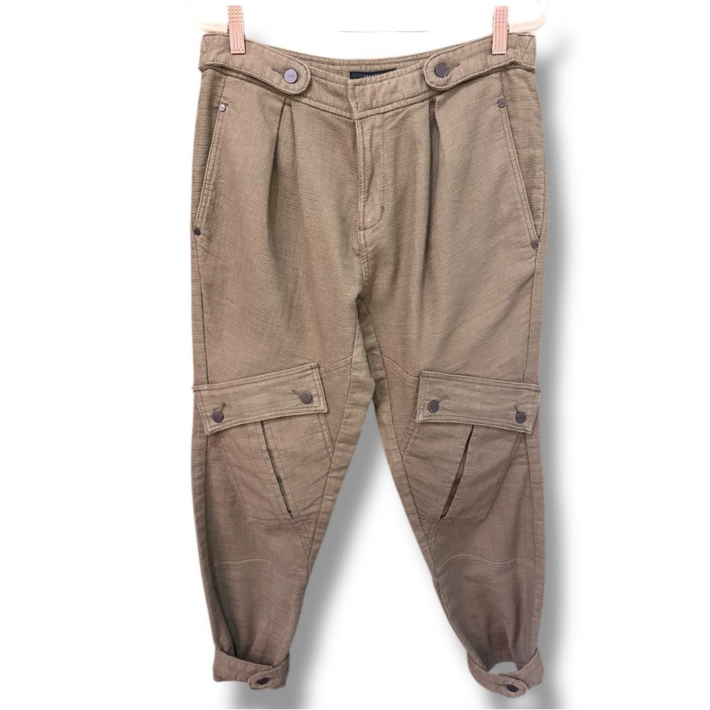 Rosachá Women’s Utility 99% Cotton Cargo Pants in Taupe. Size 26. Made in Brazil